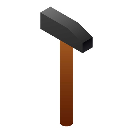 Hammer icon. Isometric of hammer vector icon for web design isolated on white backgroundのイラスト素材