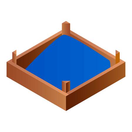 Full wood box icon. Isometric of full wood box vector icon for web design isolated on white backgroundのイラスト素材