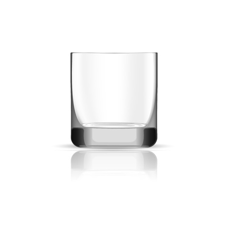 Empty whiskey glass icon. Realistic illustration of empty whiskey glass vector icon for web design isolated on white backgroundのイラスト素材