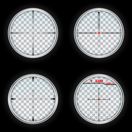 Crosshair icons set. Realistic set of crosshair vector icons for web designのイラスト素材