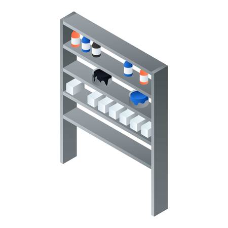 Shelf home paint bucket icon. Isometric of shelf home paint bucket vector icon for web design isolated on white backgroundのイラスト素材