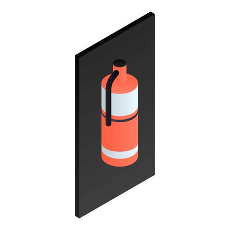 Fire extinguisher icon. Isometric of fire extinguisher vector icon for web design isolated on white backgroundのイラスト素材