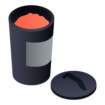 Open garbage can icon. Isometric of open garbage can vector icon for web design isolated on white backgroundのイラスト素材