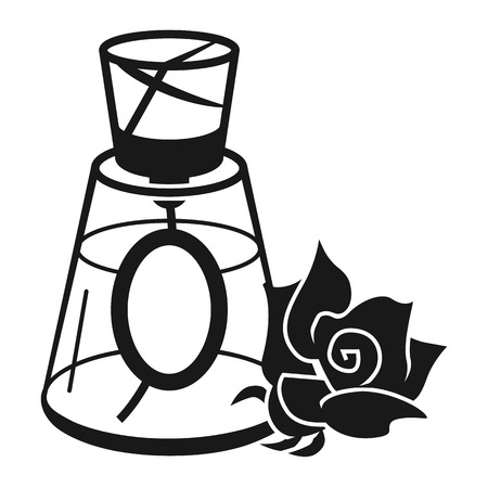 Conical bottle of perfume icon. Simple illustration of conical bottle of perfume vector icon for web design isolated on white backgroundのイラスト素材