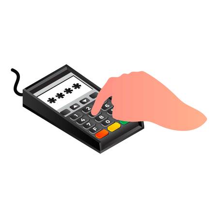 Write card pin code icon. Isometric of write card pin code vector icon for web design isolated on white backgroundのイラスト素材