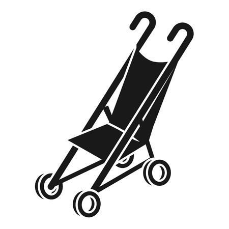 Foldable mini stroller icon. Simple illustration of foldable mini stroller vector icon for web design isolated on white backgroundのイラスト素材