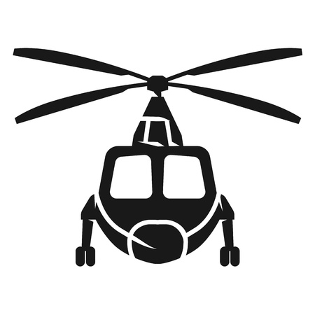 Cargo helicopter in front icon. Simple illustration of cargo helicopter in front vector icon for web design isolated on white backgroundのイラスト素材