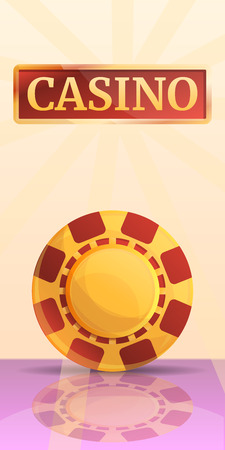 Casino chips concept banner. Cartoon illustration of casino chips vector concept banner for web designのイラスト素材