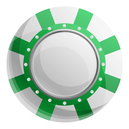 Striped casino chips icon. Cartoon of striped casino chips vector icon for web design isolated on white backgroundのイラスト素材