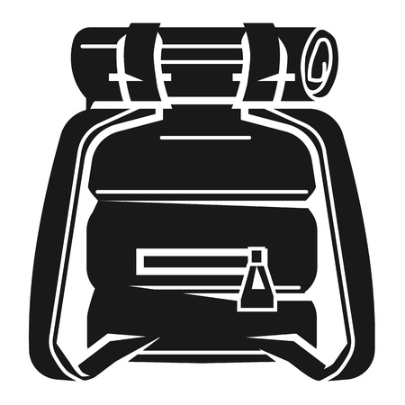 Rucksack icon. Simple illustration of rucksack vector icon for web design isolated on white backgroundのイラスト素材