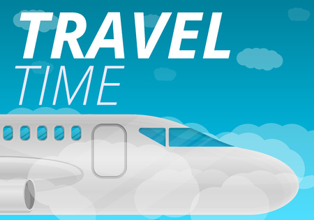 Travel time concept banner. Cartoon illustration of travel time vector concept banner for web designのイラスト素材