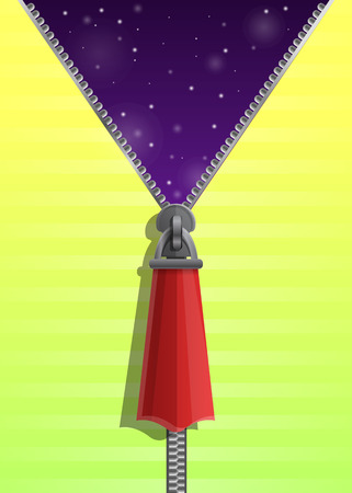 Zipper concept banner. Cartoon illustration of zipper vector concept banner for web designのイラスト素材