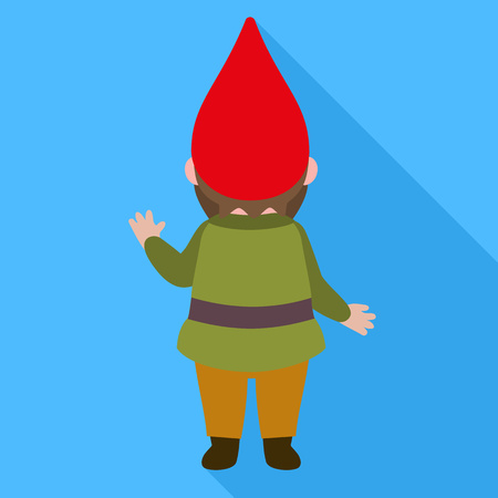 Back of gnome icon. Flat illustration of back of gnome vector icon for web designのイラスト素材