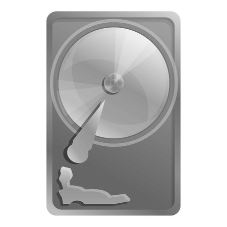 Old hard disk icon. Cartoon of old hard disk vector icon for web design isolated on white backgroundのイラスト素材