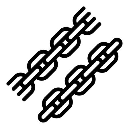Metal chain icon. Outline metal chain vector icon for web design isolated on white backgroundのイラスト素材