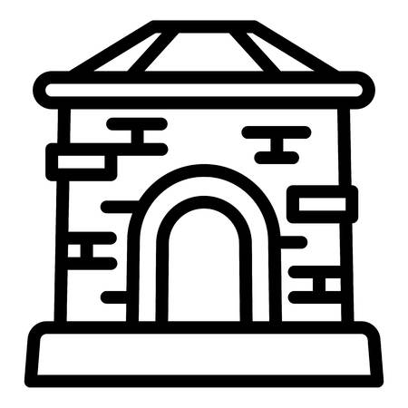 Blacksmith oven icon. Outline blacksmith oven vector icon for web design isolated on white backgroundのイラスト素材