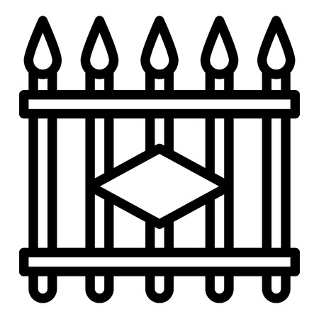 Metal fence icon. Outline metal fence vector icon for web design isolated on white backgroundのイラスト素材