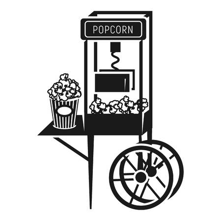 Popcorn cart icon. Simple illustration of popcorn cart vector icon for web design isolated on white backgroundのイラスト素材