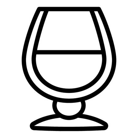 Cognac glass icon. Outline cognac glass vector icon for web design isolated on white backgroundのイラスト素材