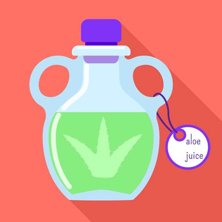 Aloe vera juice jug icon. Flat illustration of aloe vera juice jug vector icon for web designのイラスト素材