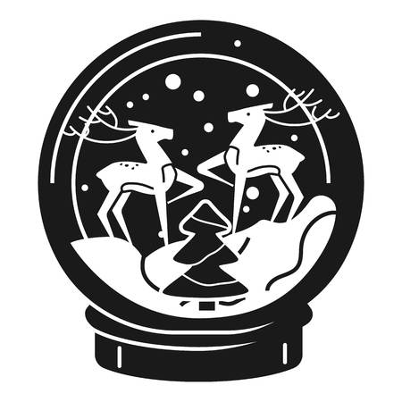 Deer snowglobe icon. Simple illustration of deer snowglobe vector icon for web design isolated on white backgroundのイラスト素材