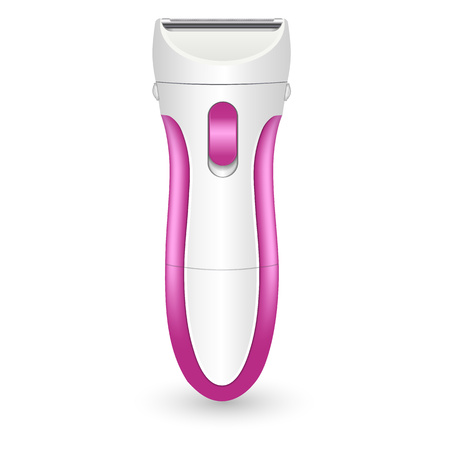 Woman shaver icon. Realistic illustration of woman shaver vector icon for web design isolated on white backgroundのイラスト素材