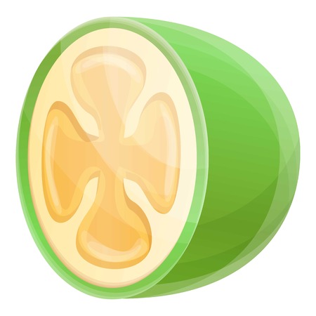 Half feijoa icon. Cartoon of half feijoa vector icon for web design isolated on white backgroundのイラスト素材