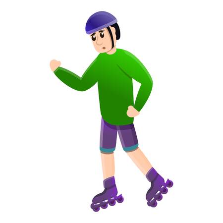 First ride inline skates icon. Cartoon of first ride inline skates vector icon for web design isolated on white backgroundのイラスト素材