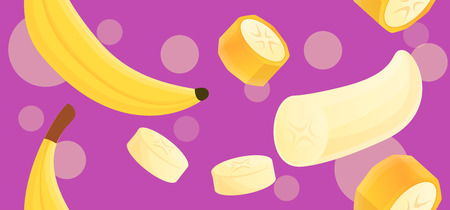 Banana dessert pattern. Cartoon illustration of banana dessert vector pattern for web designのイラスト素材