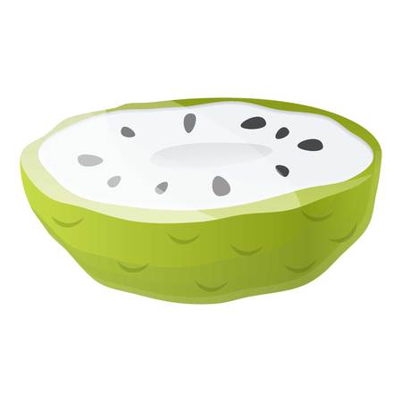 Half soursop icon. Cartoon of half soursop vector icon for web design isolated on white backgroundのイラスト素材