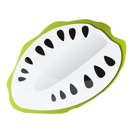 Tasty half soursop icon. Cartoon of tasty half soursop vector icon for web design isolated on white...
