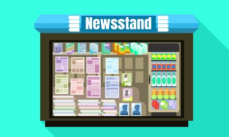 Newsstand glass window icon. Flat illustration of newsstand glass window vector icon for web designのイラスト素材