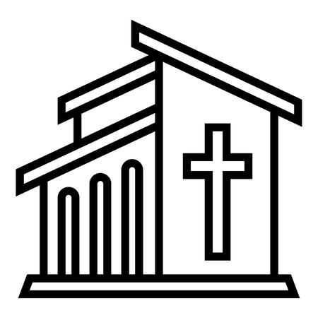 Catholic temple icon. Outline catholic temple vector icon for web design isolated on white backgroundのイラスト素材