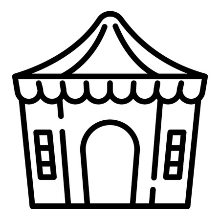 Hex tent icon. Outline hex tent vector icon for web design isolated on white backgroundのイラスト素材