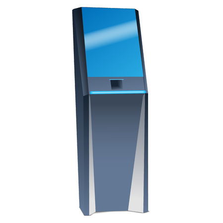 Futuristic kiosk screen icon. Realistic illustration of futuristic kiosk screen vector icon for web design isolated on white backgroundのイラスト素材