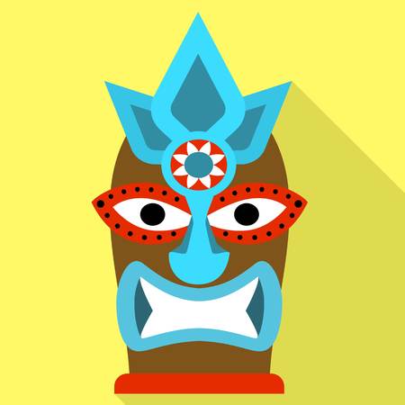 Tribal idol icon. Flat illustration of tribal idol vector icon for web designのイラスト素材
