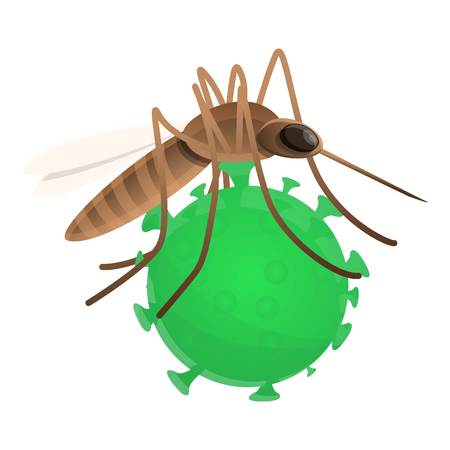 Zika insect icon. Cartoon of zika insect vector icon for web design isolated on white backgroundのイラスト素材