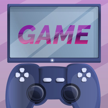 Video game concept background. Cartoon illustration of video game vector concept background for web designのイラスト素材