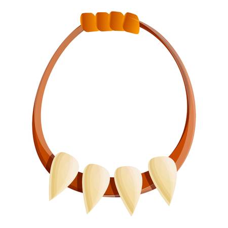 Prehistoric necklace icon. Cartoon of prehistoric necklace vector icon for web design isolated on white backgroundのイラスト素材
