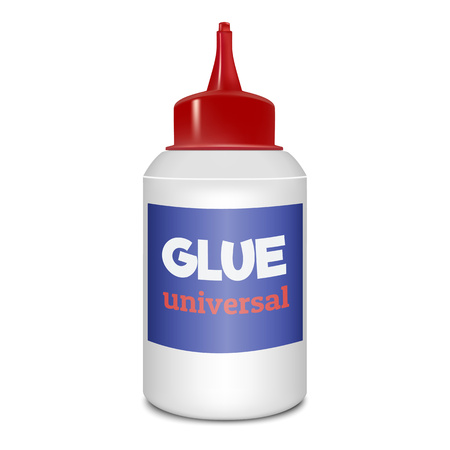 Universal glue icon. Realistic illustration of universal glue vector icon for web design isolated on white backgroundのイラスト素材