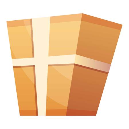 Parcel box icon. Cartoon of parcel box vector icon for web design isolated on white backgroundのイラスト素材