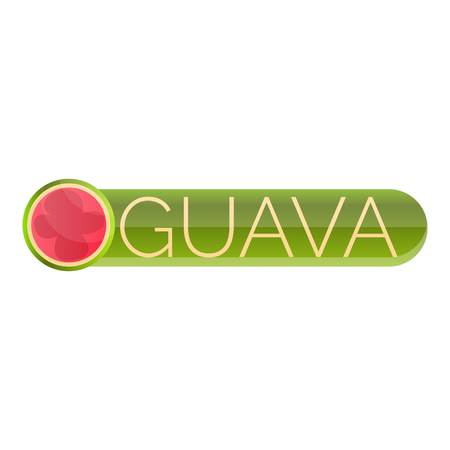 Cutted guava logo. Cartoon of cutted guava vector logo for web design isolated on white backgroundのイラスト素材