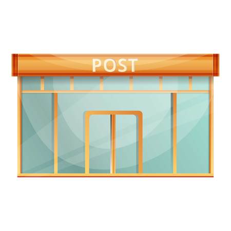 Post building icon. Cartoon of post building vector icon for web design isolated on white backgroundのイラスト素材