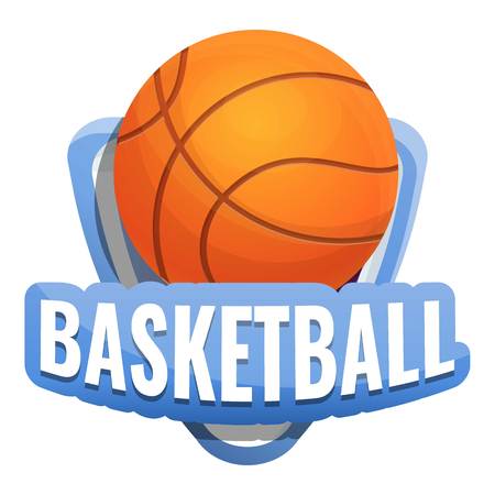 Basketball sport logo. Cartoon of basketball sport vector logo for web design isolated on white backgroundのイラスト素材