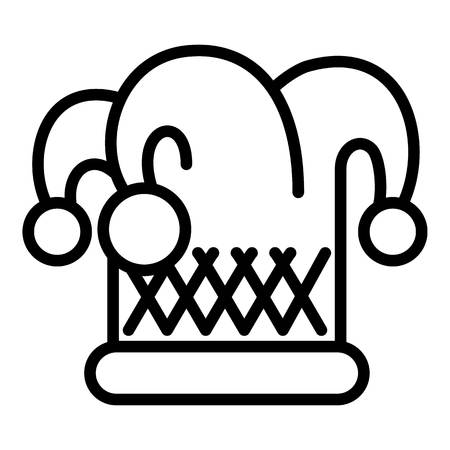 Harlequin hat icon. Outline harlequin hat icon for web design isolated on white backgroundの写真素材