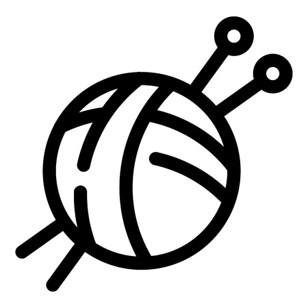 Cotton thread ball icon. Outline cotton thread ball icon for web design isolated on white backgroundの写真素材