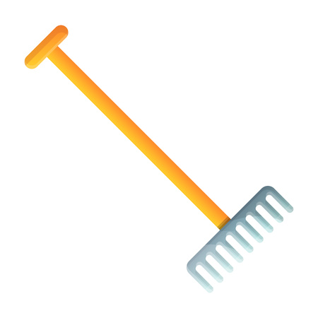 Garden rake icon. Cartoon of garden rake icon for web design isolated on white backgroundの写真素材