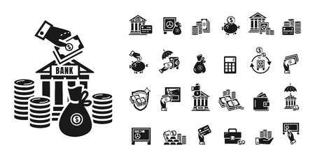 Deposit icons set. Simple set of deposit vector icons for web design on white backgroundのイラスト素材