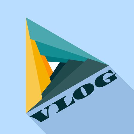 Modern vlog logo. Flat illustration of modern vlog vector logo for web designのイラスト素材