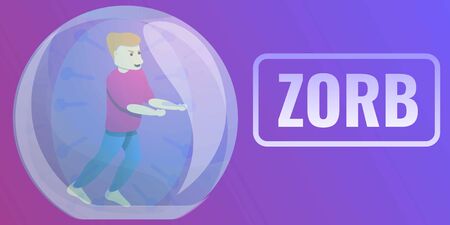 Zorb concept banner. Cartoon illustration of zorb vector concept banner for web designのイラスト素材